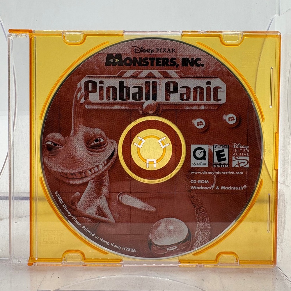 Disney Pixar Monsters Inc Pinball Panic PC Mac CD-ROM 2002 H2826 Orange Case